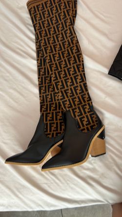 Fendi FF Monogram Knee-High Boots Size 36