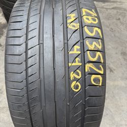 20” tire continental 285/35/20 semi new with installation $75