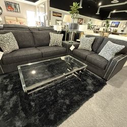 2 Pc Sofa And Loveseat With LED Lights 