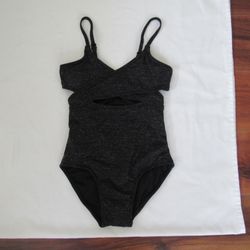 New Girls Youth 6/7 Black Sparkles Swimsuit 