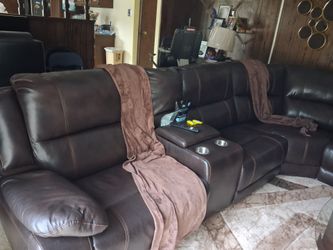 Large chocolate color sectional