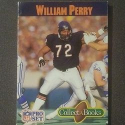 1990 Pro Set William The Fridge Perry Chicago Bears Football CollectABooks Book Booklet Collectible Vintage Sports NFL Trading Professional Pro