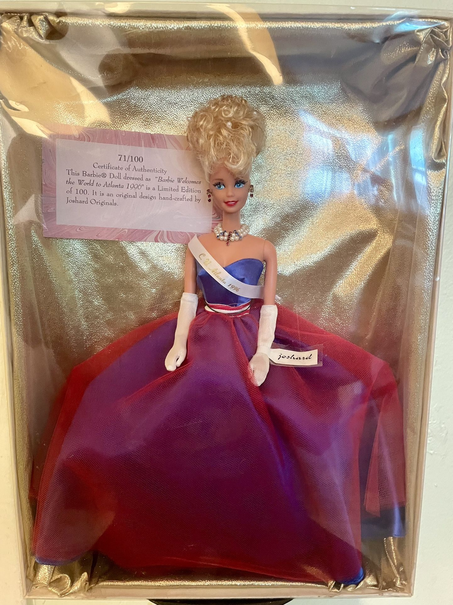 Signed Limited Edition 1996 Welcome the World to Atlanta Joshard Originals Barbie
