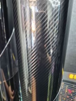 Gloss black carbon fiber vinyl wrap by the yard