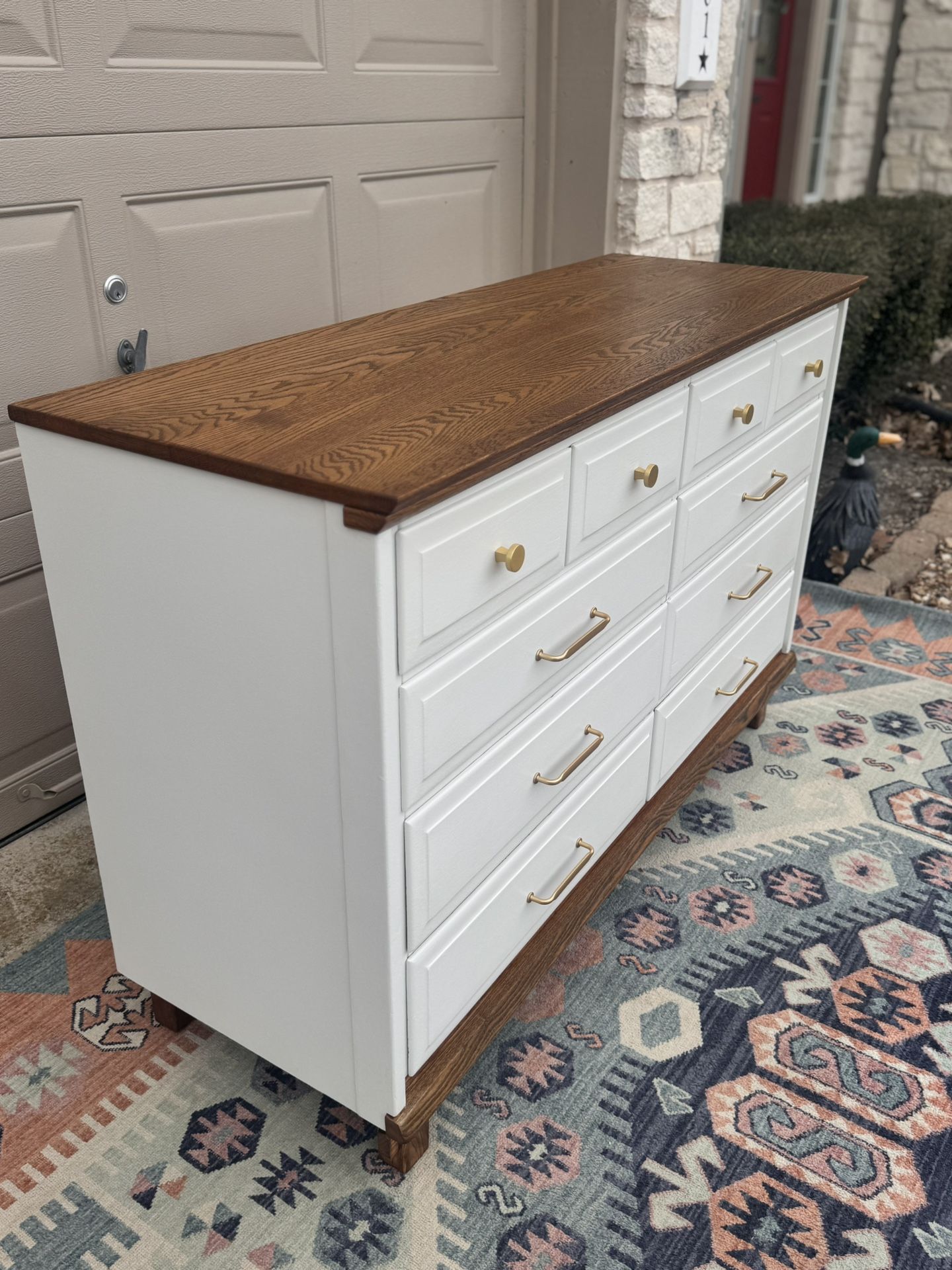 Gorgeous Mid-Century Modern Style Dresser – Refinished, 9 Drawers Furniture