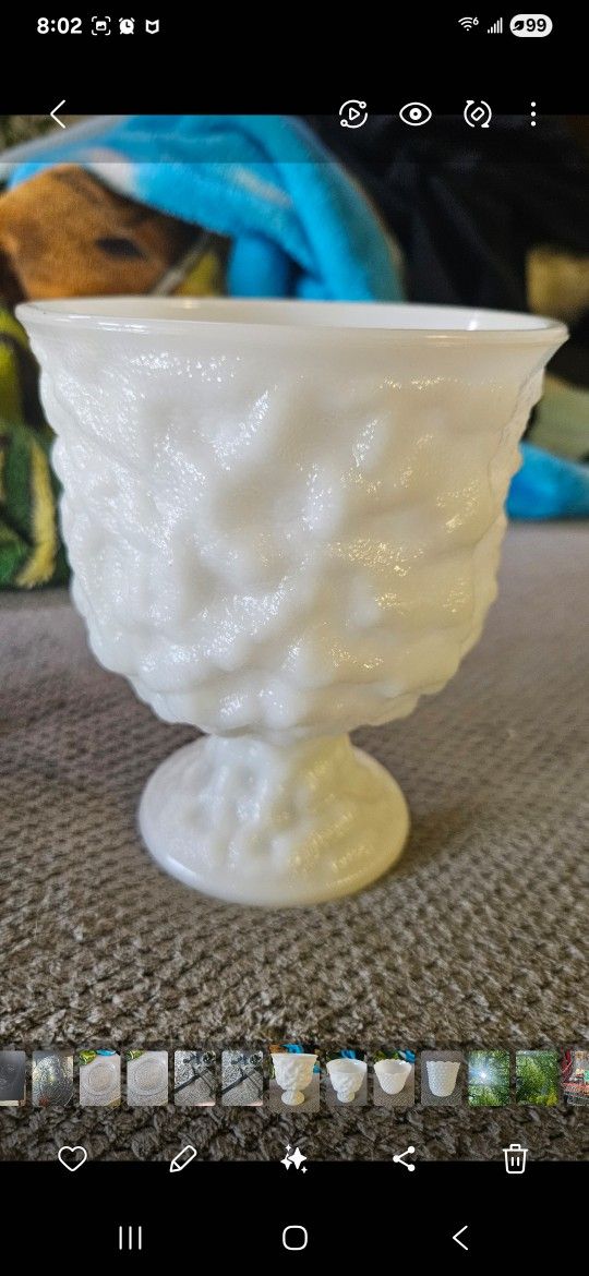Vintage Milk Glass Planter