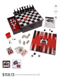 Disney Mickey Mouse Deluxe Kids Game Set (Ages 6+) – Chess, Checkers, Cards, Dominoes & Backgammon