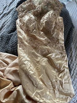 Long Fancy Gold Dress