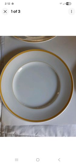 (6)Williams Sonoma Brasserie Yellow dinner Plates 12.2