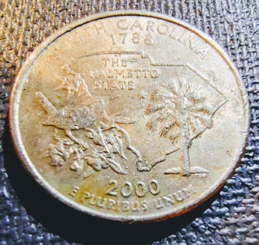 2000-P Error. South Carolina Quarter Grease Strike Through.