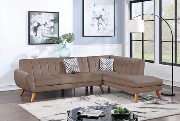 Brand New Brown Velvet Modern Style Sectional Sofa