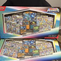  Pokemon Prismatic Evolutions Lucario EX and Tyranitar EX Premium Collection