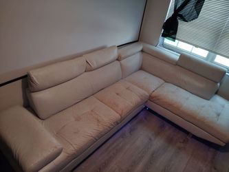 White Pleather L Couch (pick up)