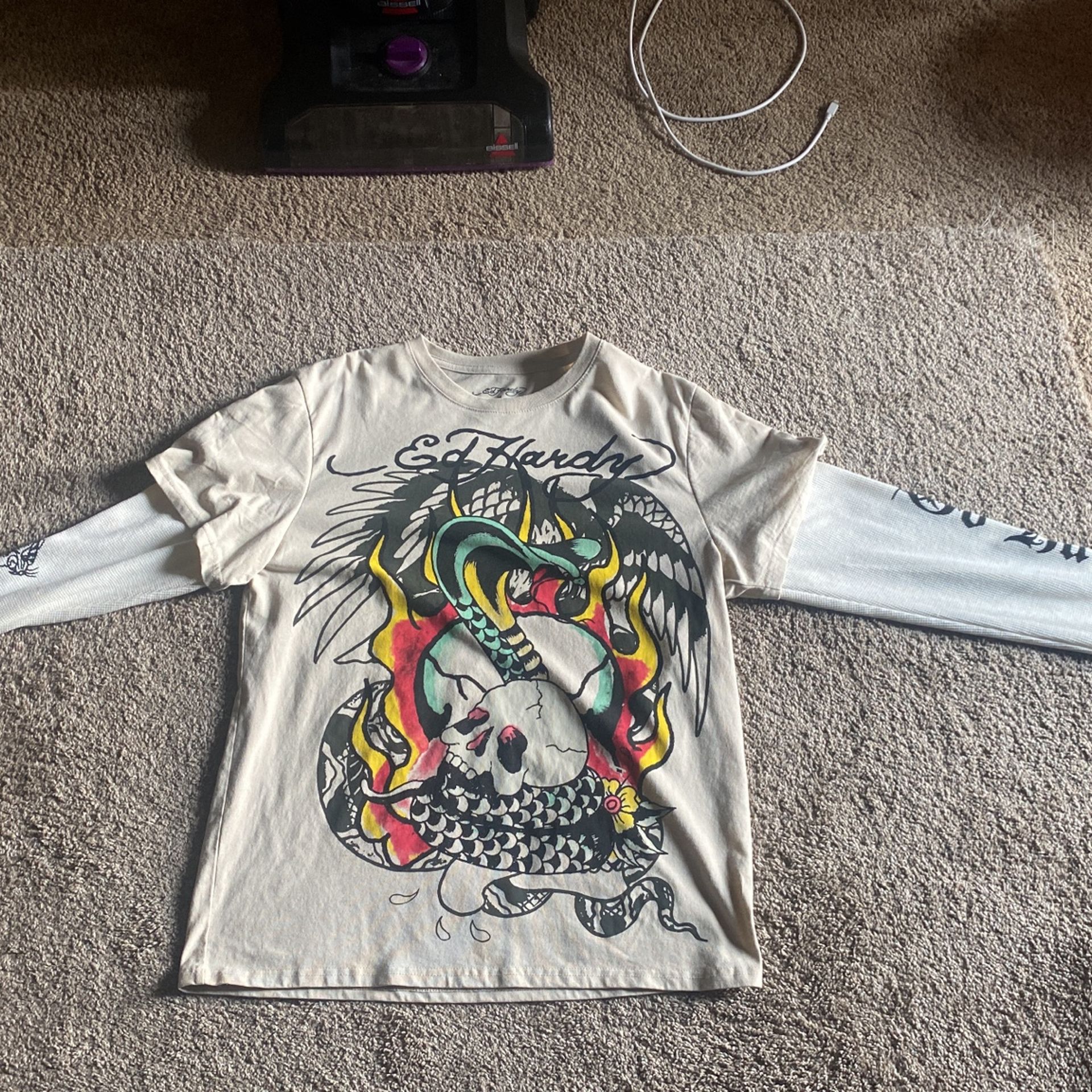 Ed Hardy Shirt Long Sleeve Size M