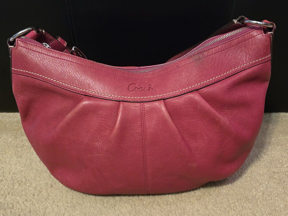 Coach Leather Pink Purse 16 Inches By 11 Inches.