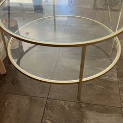Glass Gold Coffee Table 