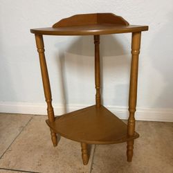 Wood Corner Nightstand