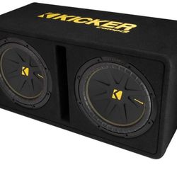 Kicker 50DCWC122 Dual CompC 12-inch Subwoofers in Vented Enclosure, 2-Ohm