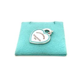 T&Co. 925 Teal Border Heart Pendant
