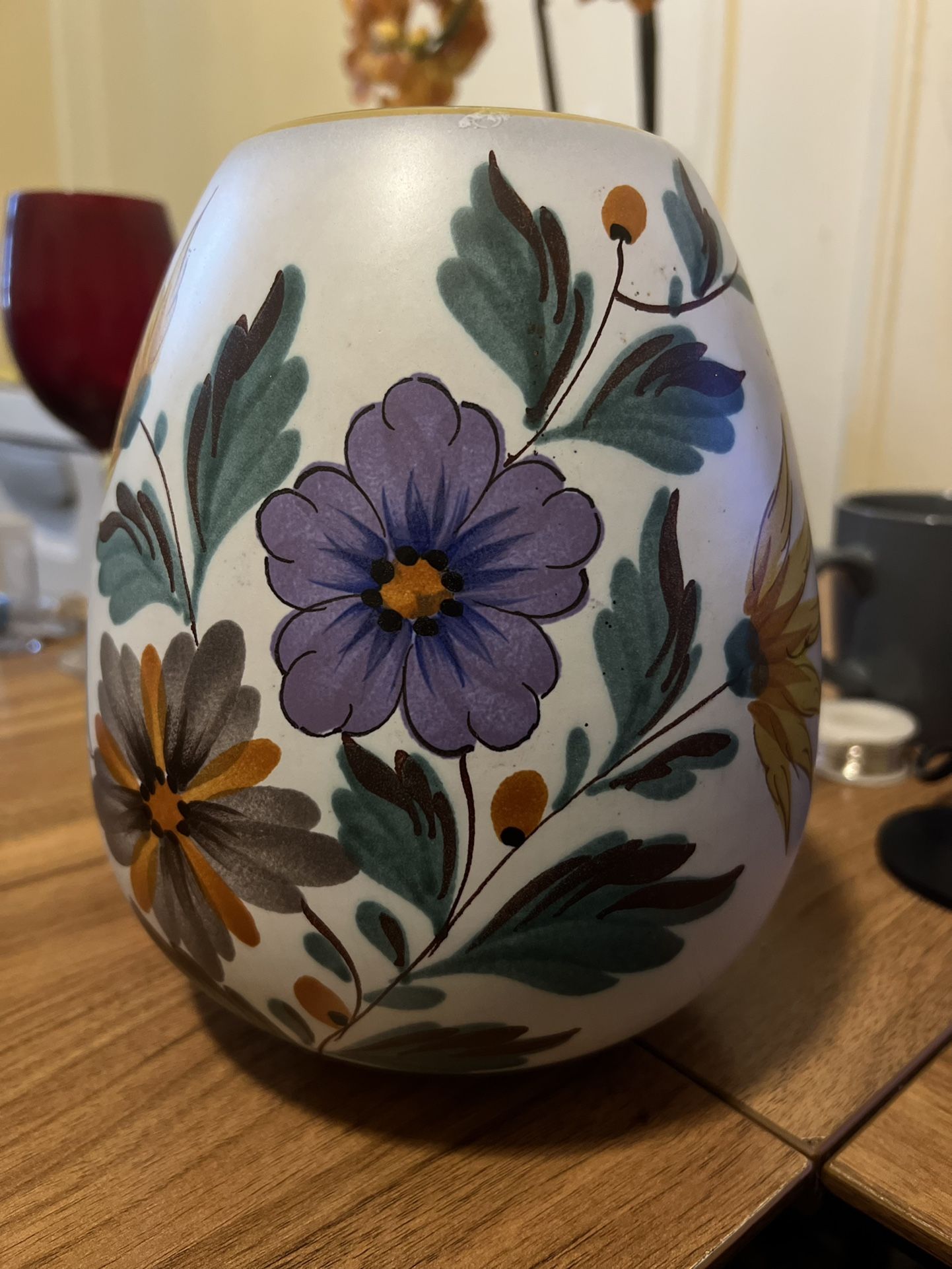 Vintage Flora Gouda Pottery Vase #1043