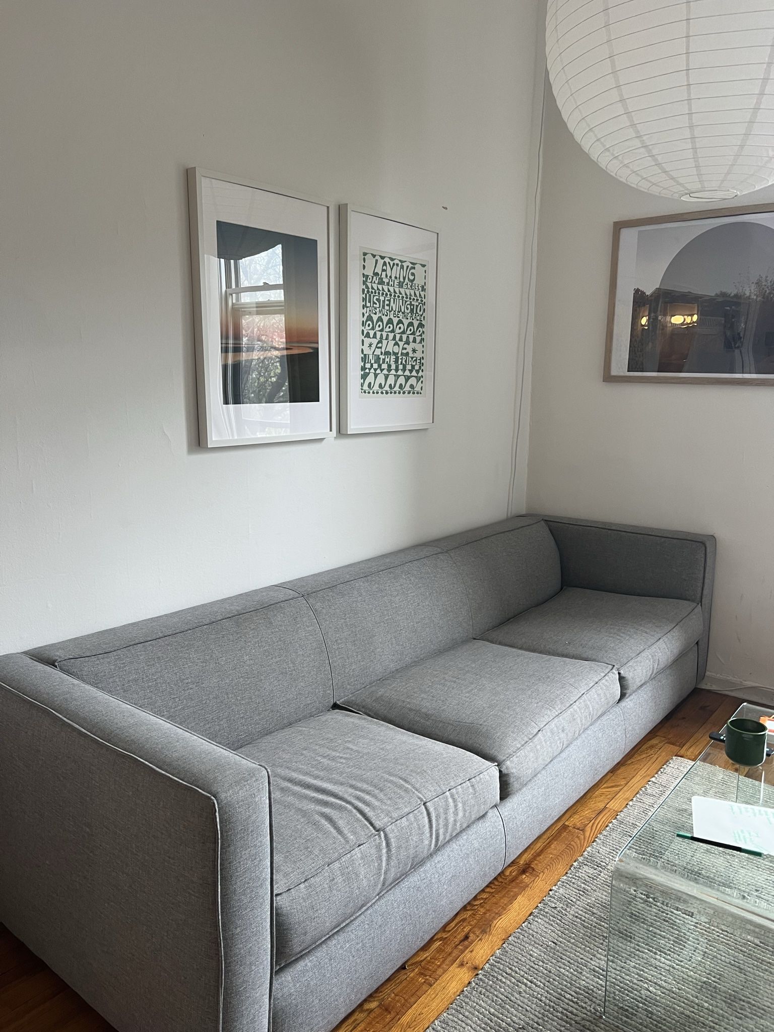 CB2 3-Seat Grey Couch