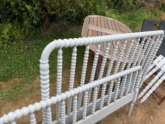 Full White Spindle Bed Frame Headboard and Footboard - crate and barrel
