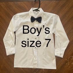 Boy’s Dress Shirt with Bow tie and studs