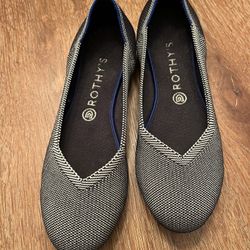 Rothy’s “The Flat” – in B&W Herringbone, size 10 
