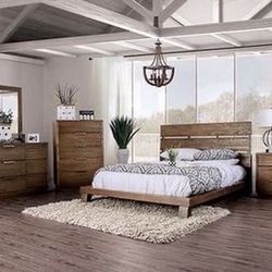 Brand New 4 PC Walnut Bedroom Set