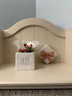 Rae Dunn BRIDE Ceramic Square Vase