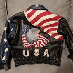 USA Patriotic Leather Jacket - Unisex 