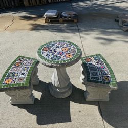 Green Spanish Cement Talavera Coffee Tables