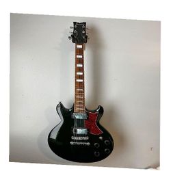 Electric Guitar Rock Hard with Superior Sound Technology contain letter