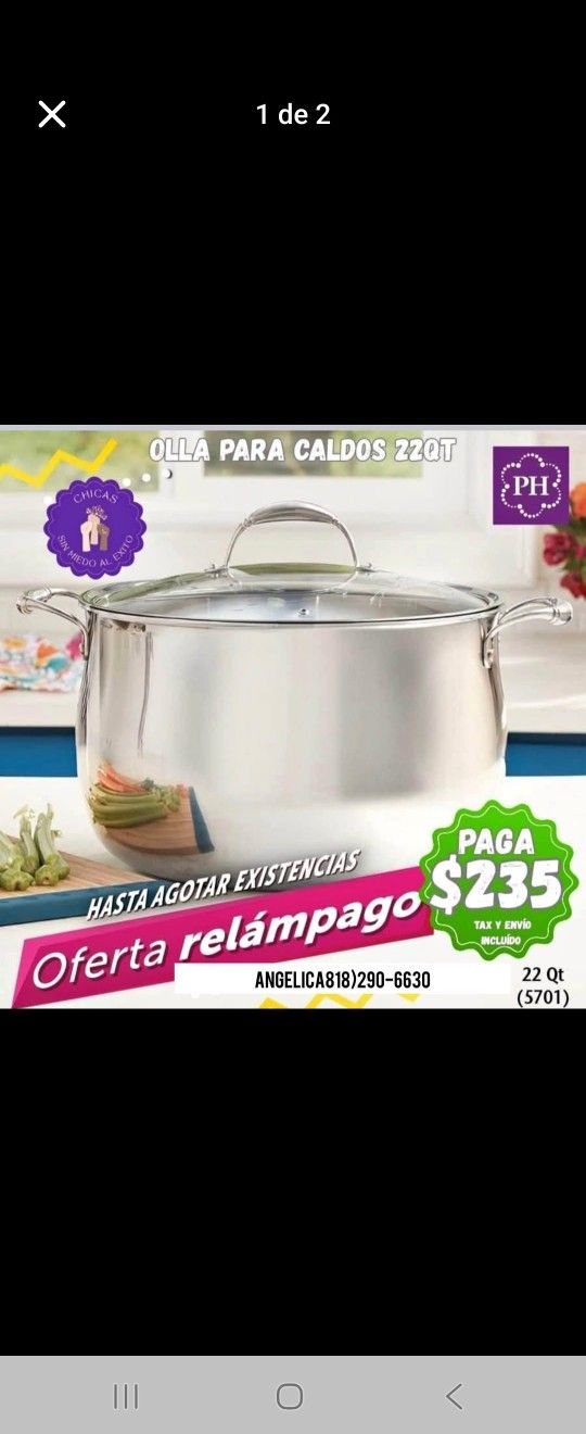 Olla De 22 Qts Tri Play Princess House