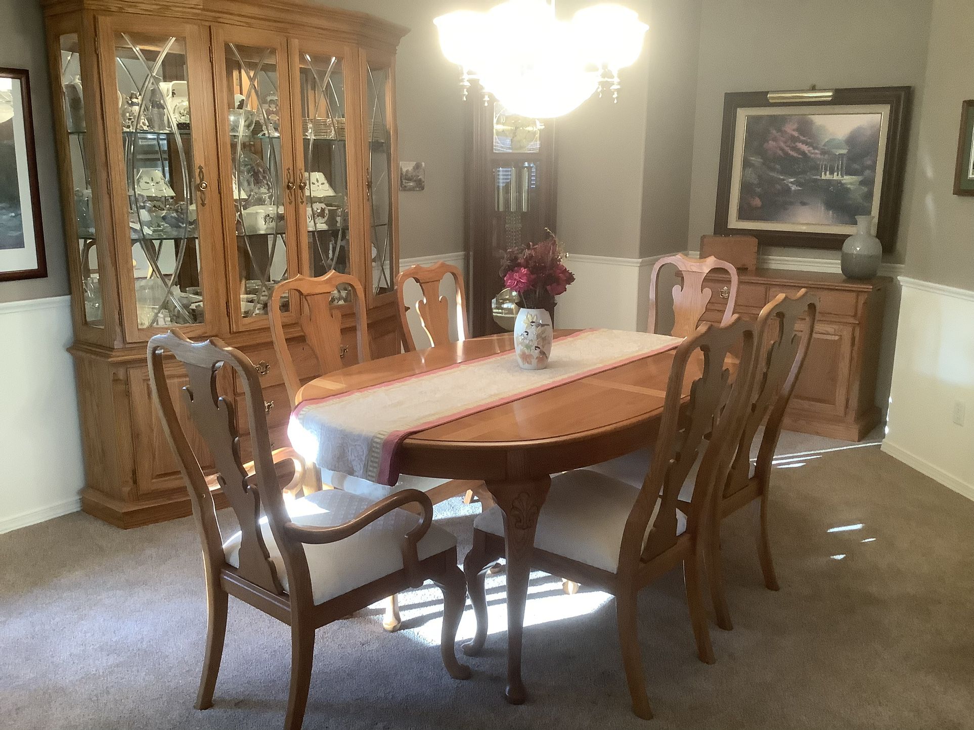 Thomsaville Dining Table W/ 6 Chairs Buffet And Hutch 