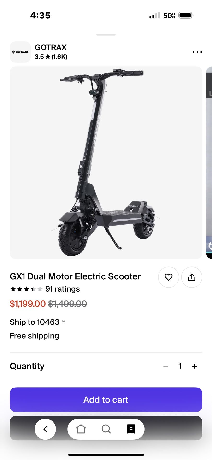 Gx1 Dual Motor Electric Scooter Gotrax