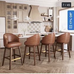 Height Solid Wood Swivel Indoor Bar Stools Set Of 2