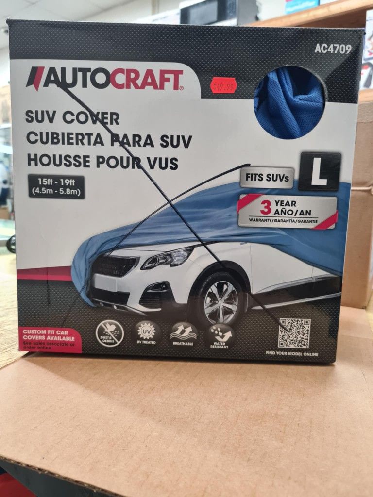 Autocraft SUV Cover Grey Size U3 Fits up to 19 ft. 1 in. L, 3 Layer Water Resistant Scratchproof