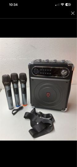 Karaoke Machine with 3 Wireless 0-Delay Microphones for Adults, Portable Bluetooth Speaker with 5.25" Woofer & 2" Tweeter, PA System Bass/Treble/Echo 