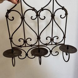 2 Vintage Wrought iron candle holders -2 Sconces