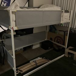 IKEA Twin Bunk Bed VITVAL With Mattress And Sheets