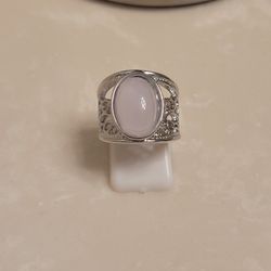 Silver Moonstone Ring Size 6