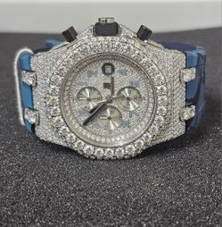 New AP Moissanite Blue Camo Watch