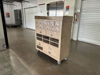 Vintage Rolling Multi-Drawer Storage Cabinet