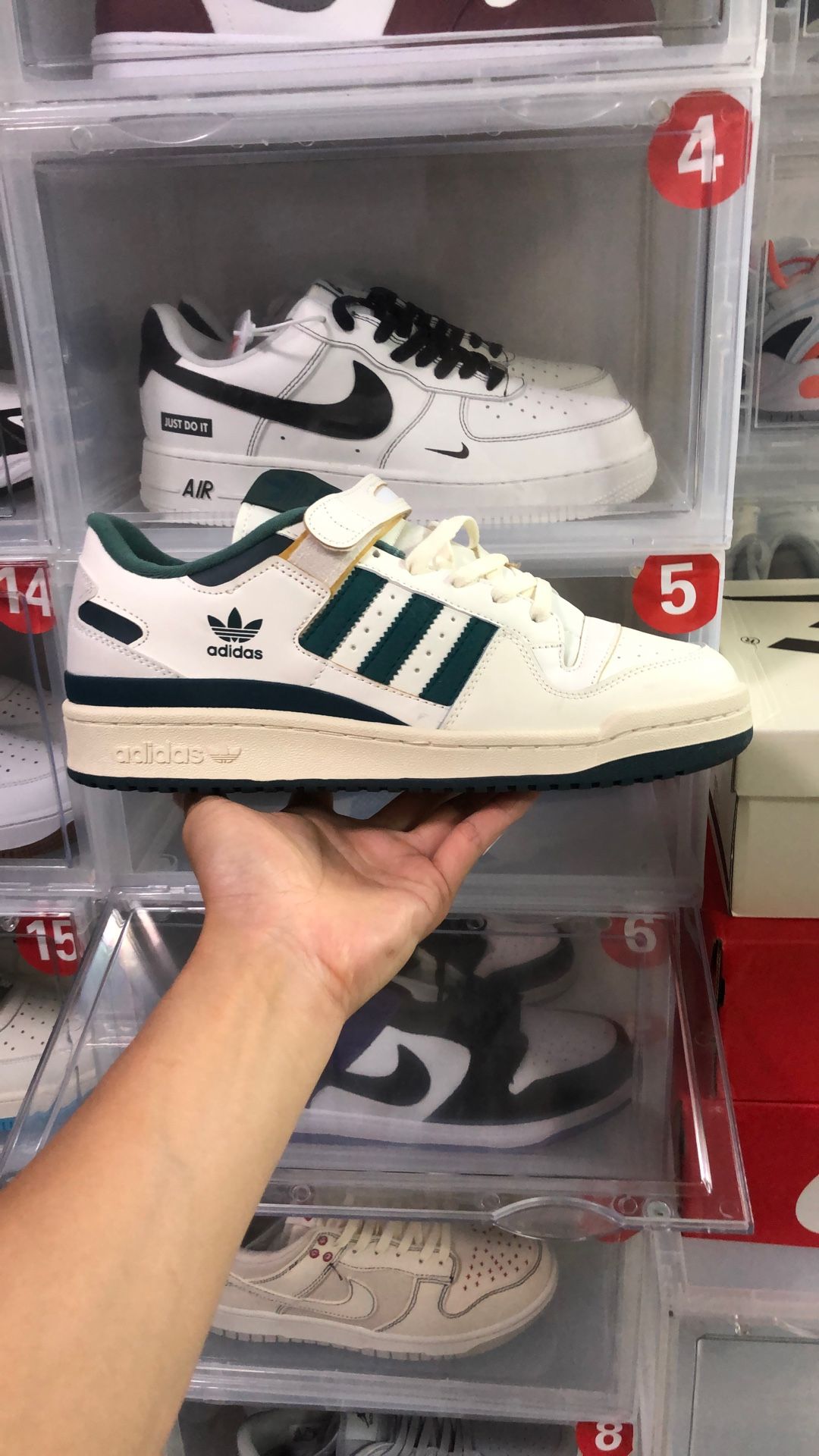 Adidas basketball shoes are the only pair.