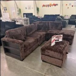 3 Pc Sectional Sofa Set With Ottoman