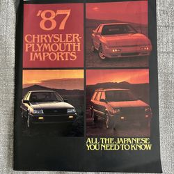 1987 Chrysler Plymouth Imports Dealer Ad Brochure Conquest Colt Colt Vista