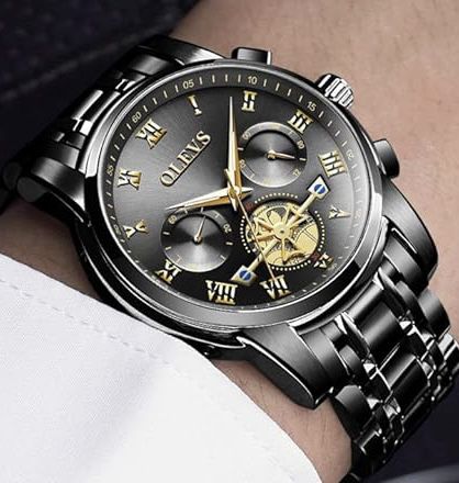 NEW Luxury Quartz Mens Watch, OLEVS Watch, Stainless Steel Waterproof Chronograph Luminous !