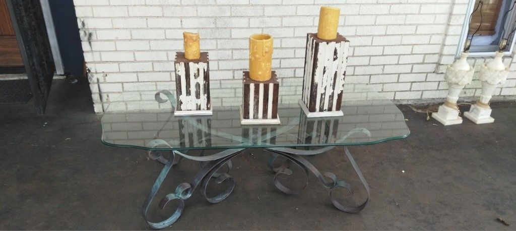 Vintage Metal / Glass Coffee Table