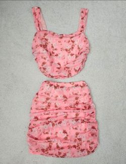 ✅️ Floral Pink 2pc Set- Stretchy Outfit• Size XS- Fits S• Never Used• $15firm